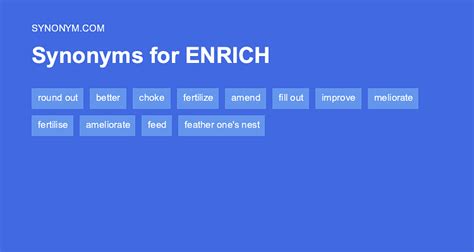 Synonyms for enrich. Things To Know About Synonyms for enrich. 