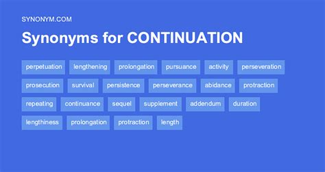 Synonyms of Continuation: Unlock a World of Extended Meaning