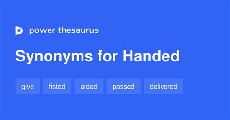 Synonyms of handed. Things To Know About Synonyms of handed. 
