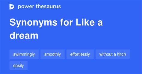 Synonyms of like a dream Thesaurus.com