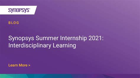 Synopsys Summer Internship 2021 Interdisciplinary Learning