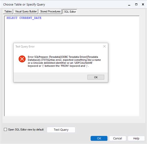 Syntax error for Teradata SQL Assistant - Alteryx Community