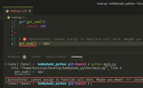 SyntaxError: cannot assign to function call here in Python (Solved)