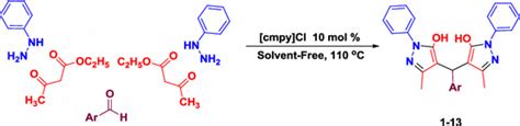 Synthesis of 4,4′- (arylmethylene)bis (3-methyl-1-phenyl-1