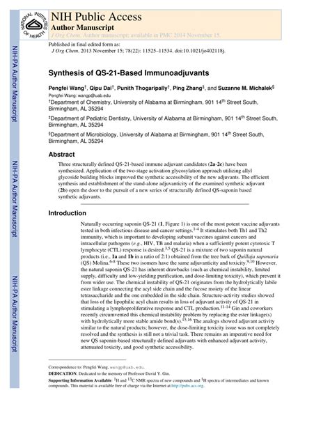 Synthesis of QS-21-based immunoadjuvants - PubMed