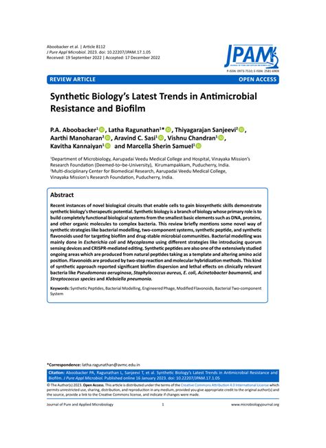 Synthetic Biology’s Latest Trends in Antimicrobial Resistance and ...