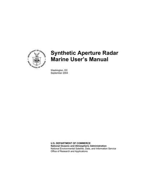 Synthetic aperture radar marine users manual. - Katalog wystawy odra i nadodrze w zbiorach biblioteki śląskiej.