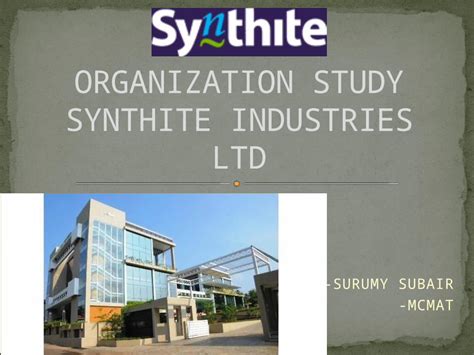 Synthite exports limited - U51909KL2000PLC013664