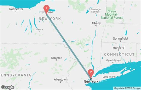  Buses travel from Syracuse to New York about 34 times a day, with the fastest trip taking 341. You can expect to pay about $49 for a bus ticket on this route, though cheaper tickets can be found at $28. Daily Departures. 34. Earliest and Latest Bus Departures. . 