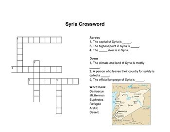 The Crossword Solver found 30 answers to "The capital city of Syria (8)", 8 letters crossword clue. The Crossword Solver finds answers to classic crosswords and cryptic crossword puzzles. Enter the length or pattern for better results. Click the answer to find similar crossword clues . Enter a Crossword Clue. A clue is required. Sort by Length.