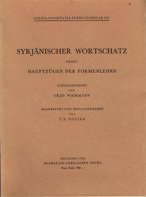 Syrjänischer wortschatz nebst hauptzügen der formenlehre. - Foundations of pragmatics handbooks of pragmatics.