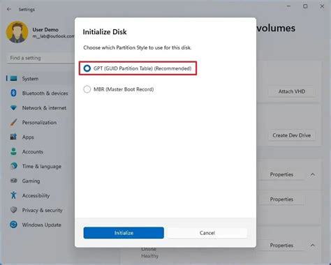 Systeem initialiseren
