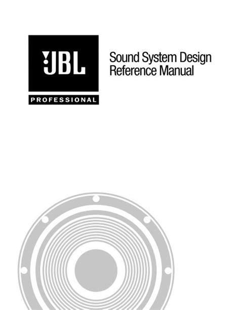 System Design Jbl Sound Manual Professional Reference
