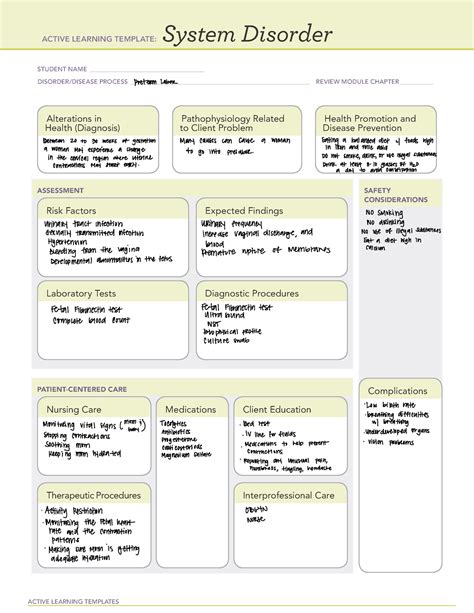 System Disorder pretermlabor 3 ACTIVE LEARNING TEMPLATES System