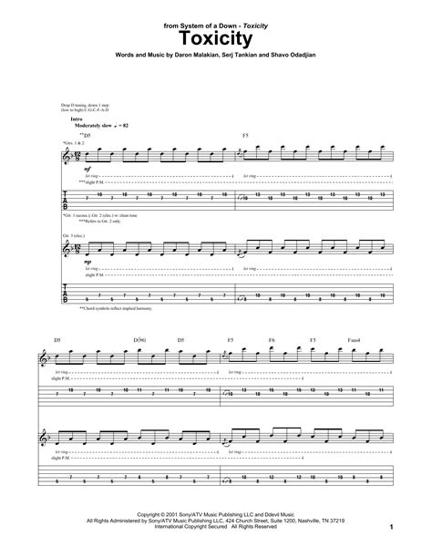 System Of a Down - Toxicity (Acoustic - Guitar Tab & Chords) Capo3