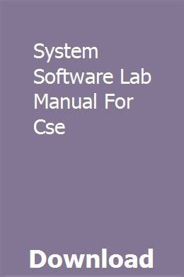 System software lab manual for cse. - Guide personnel des bilans de sante.
