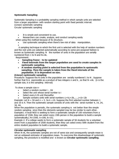 Systematic sampling pdf.  The article provides an overview of the vari...
