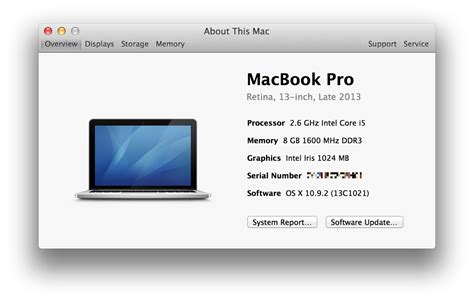 Systeminformation mac
