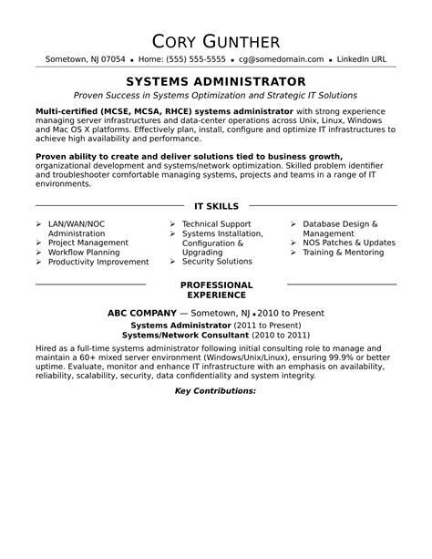 Systems Administrator Resume Examples and Templates …