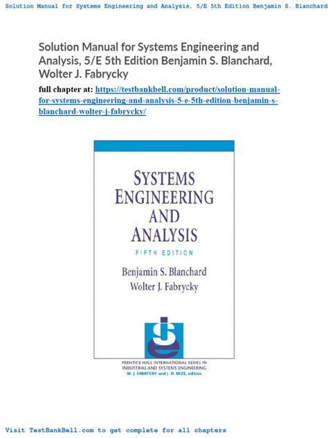 Systems engineering analysis blanchard solution manual. - Deutsches literarisches lesebuch für die höhern klassen deutsch-amerikanischer schulen.