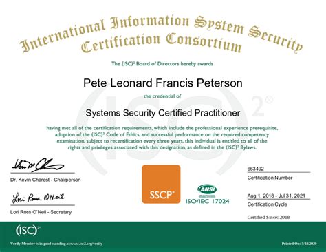 Systems security certified practitioner. The System Security Certified Practitioner (SSCP) certification qualifies for both Technical Level I and Technical Level II. If the individual holding this certification moved … 