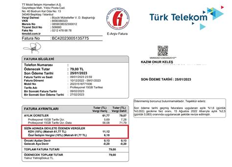 Türk telekom fatura hesaplama