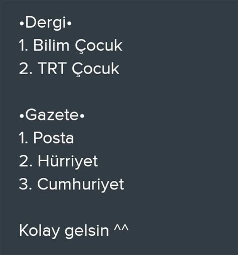 Türkiyedeki dergi adları