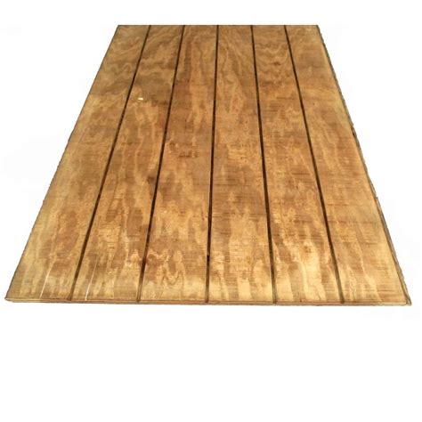 T 111 siding lowes. About This Product. This 5/8 in. x 4 ft. x 8 ft. Pressure-Treated Spruce-Pine-Fir Plywood has an 8 in. on center groove pattern. The T1-11 plywood is Hi-Bor borate-treated. It is paintable. 