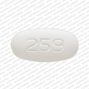 T258 OVAL WHITE. HOW SUPPLIED HYDROCODONE BITARTRATE AND ACETAMINOPHEN Tablets, ... Light yellow to yellow color capsule shape d tablet debossed ‘T 259’ on one side and plain on other side with bisect line. NDC 31722-943-01, Bottles of 100 Tablets NDC 31722-943-05, Bottles of 500 Tablets Store at 20° to 25°C (68° to …