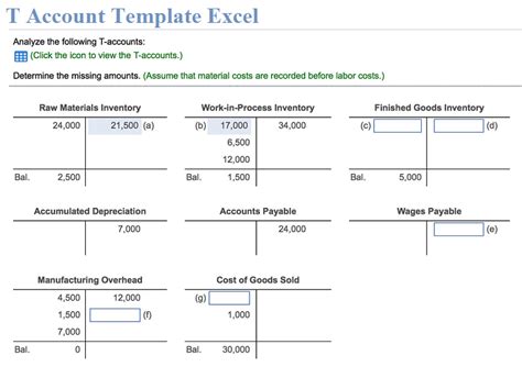 T Account Template ExcelFree Download XLStemplates Accounting