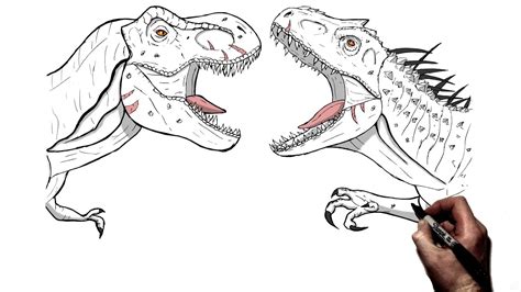 T Rex Vs Indominus Rex Drawing