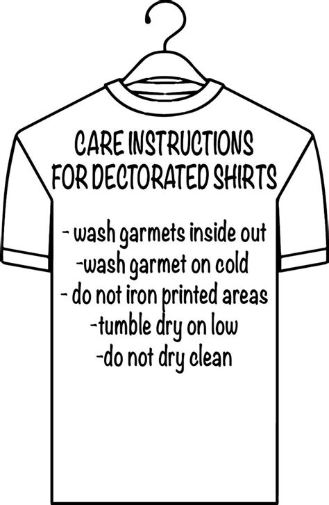 T Shirt Care Instructions Template Free