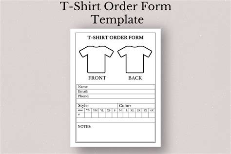 T Shirt Order Form Template Word Order form template, Order form