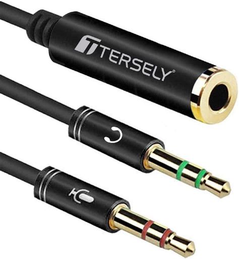 T Tersely Headphone 3.5mm Splitter Mic Cable for … - balustradellc