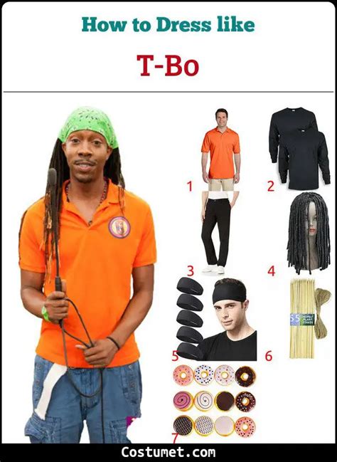 T bo icarly costume. T-Bo ICarly Cosplay Costume. T-Bo is characterized by his eccentric behavior, which includes wearing unusual clothing and accessories. He would even wear a bag over his head or a giant coffee cup as a hat. He has a friendly and outgoing personality and is known for his catchphrase, “Smoothie time! 
