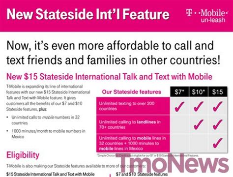T mobile stateside international. Aside from this, T-Mobile will also offer what they call as “Stateside International Talk & Text” which enables US customers to connect with their international friends and family with a ... 