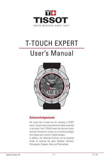 T touch expert user manual support tissot. - Tesauro de cultura material dos índios no brasil.