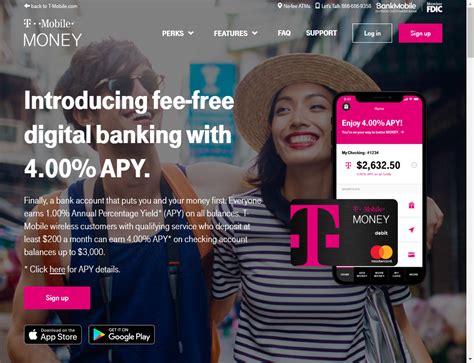 T-mobile bank. T-Mobile MONEY is a mobile banking service that lets you earn interest, pay bills, and transfer money with ease. Whether you are a T-Mobile customer or not, you can enjoy the benefits of no-fee banking and 24/7 customer support. Join T-Mobile MONEY today and start saving more. 
