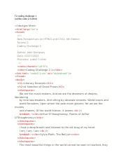 T2 coding challenge 1 cengage.  Literary Excerpts A Selection of Great Prose In the cod...