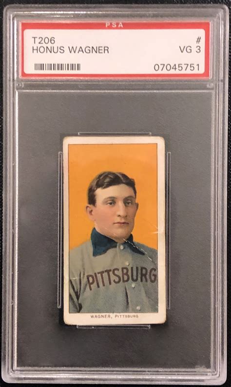 The T206 Honus Wagner baseball card is a rare baseball card depicting Honus Wagner, a dead-ball era baseball player who is widely considered to be one of the finest players of all time. The card was designed and issued by the American Tobacco Company from 1909 to 1911. . 