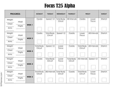 T25 Alpha Workout Schedule Printable EOUA Blog