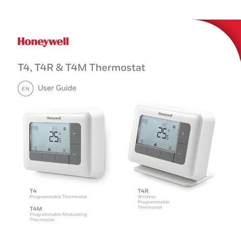 T4 install manual. Honeywell T4 User Manual Also See for T4: Product specification sheet (10 pages) 1 2 Table Of Contents 3 4 5 6 7 8 9 10 11 12 13 14 15 16 of 16 Table of Contents Troubleshooting Bookmarks Advertisement Quick Links x Download this manual 4 Thermostat Interface 4 Status Icons 6 