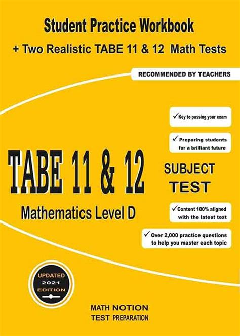 Full Download Tabe 11  12 Student Math Manual And Practice Tests For Level D Preparing Adult Learners To Ace Tabe 11  12 Math Test Level D By Coaching For Better Learning Llc