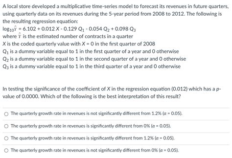 TABLE 16-13 A local store developed a multiplicative time-series model ... - wintechmobiles.com