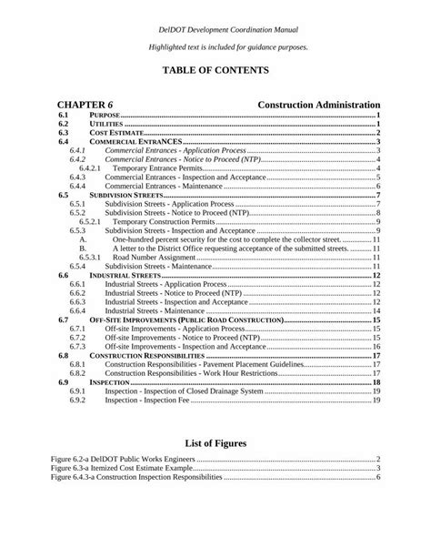 TABLE OF CONTENTS CHAPTER 6 Construction Administration - Delaware