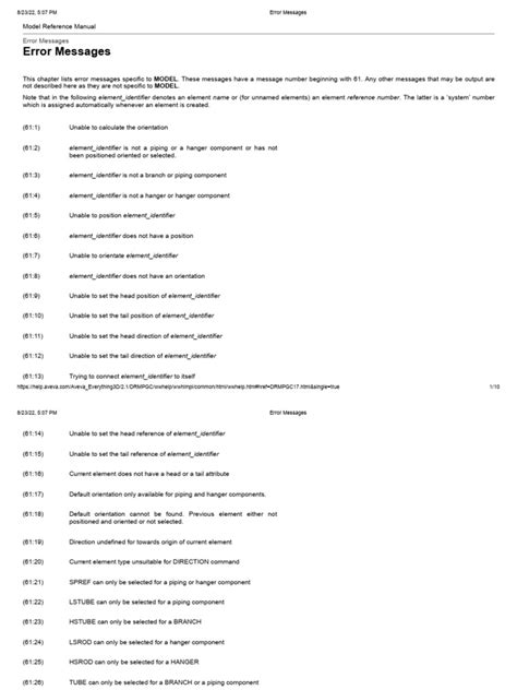 Table of Error Messages - Schneider Electric - raincitystudios.com