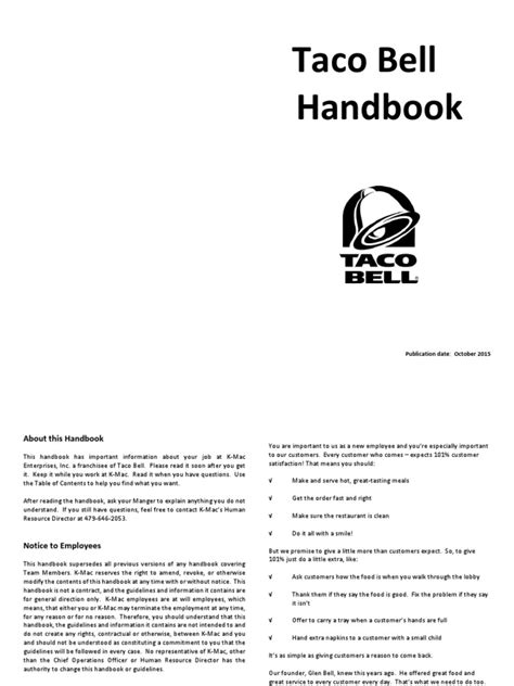 Taco Bell Handbook - AllPay - coolestguyplanet.net