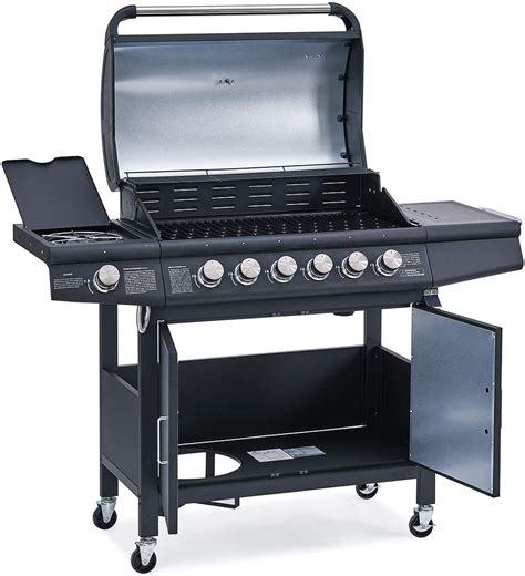 TAINO RED 6+1 gas grill, 6 burners, grill trolley with side burner ...