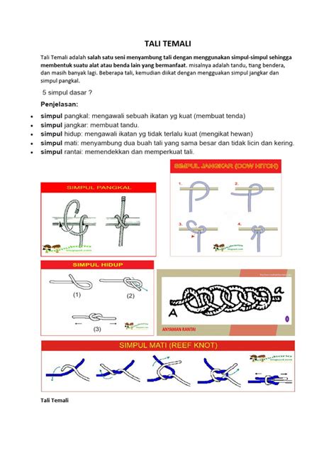 Tali Temali - Pramuka Online - balustradellc