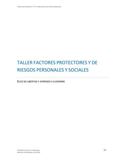 TALLER FACTORES PROTECTORES Y DE RIESGOS …